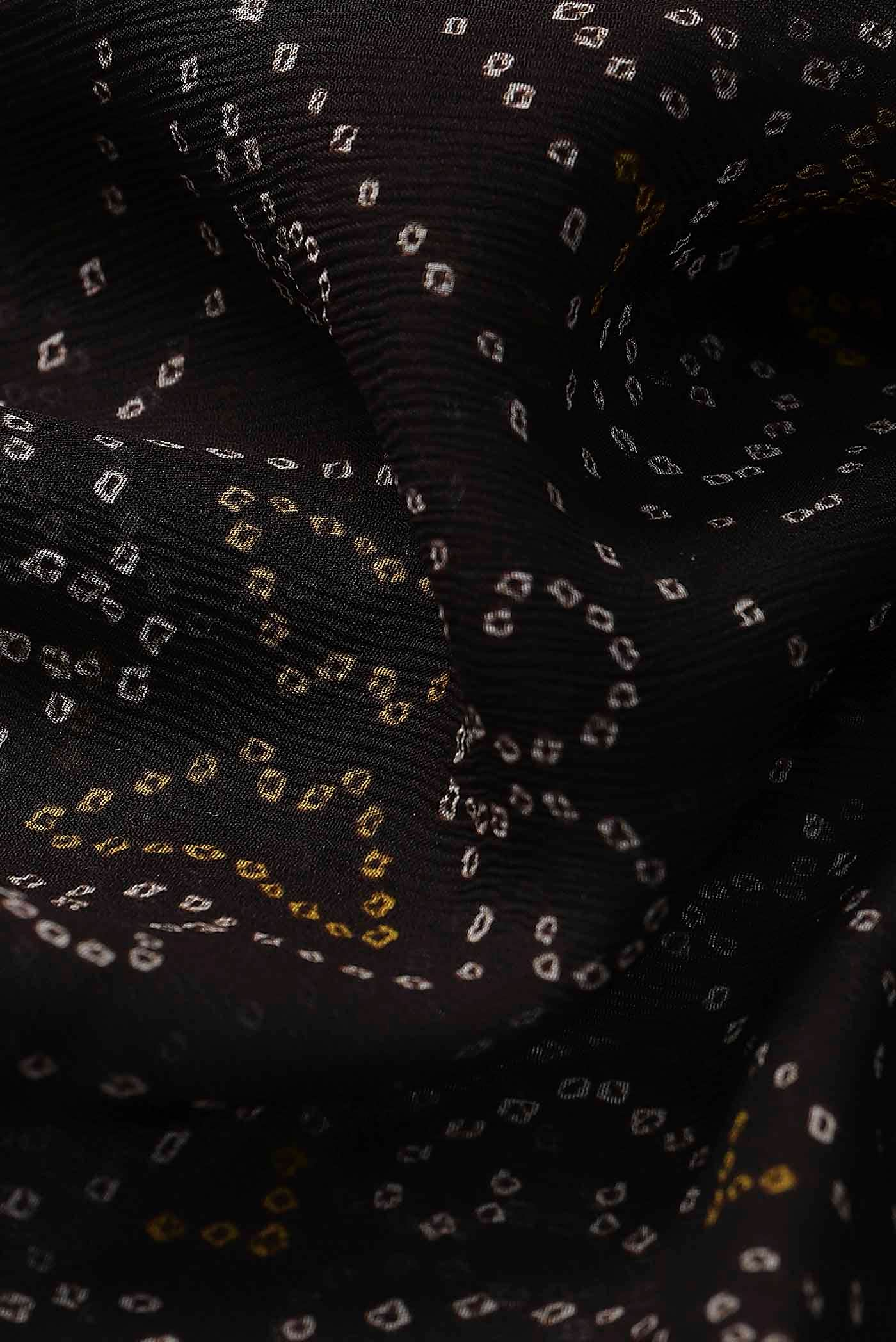 Black Mysore Chiffon Saree
