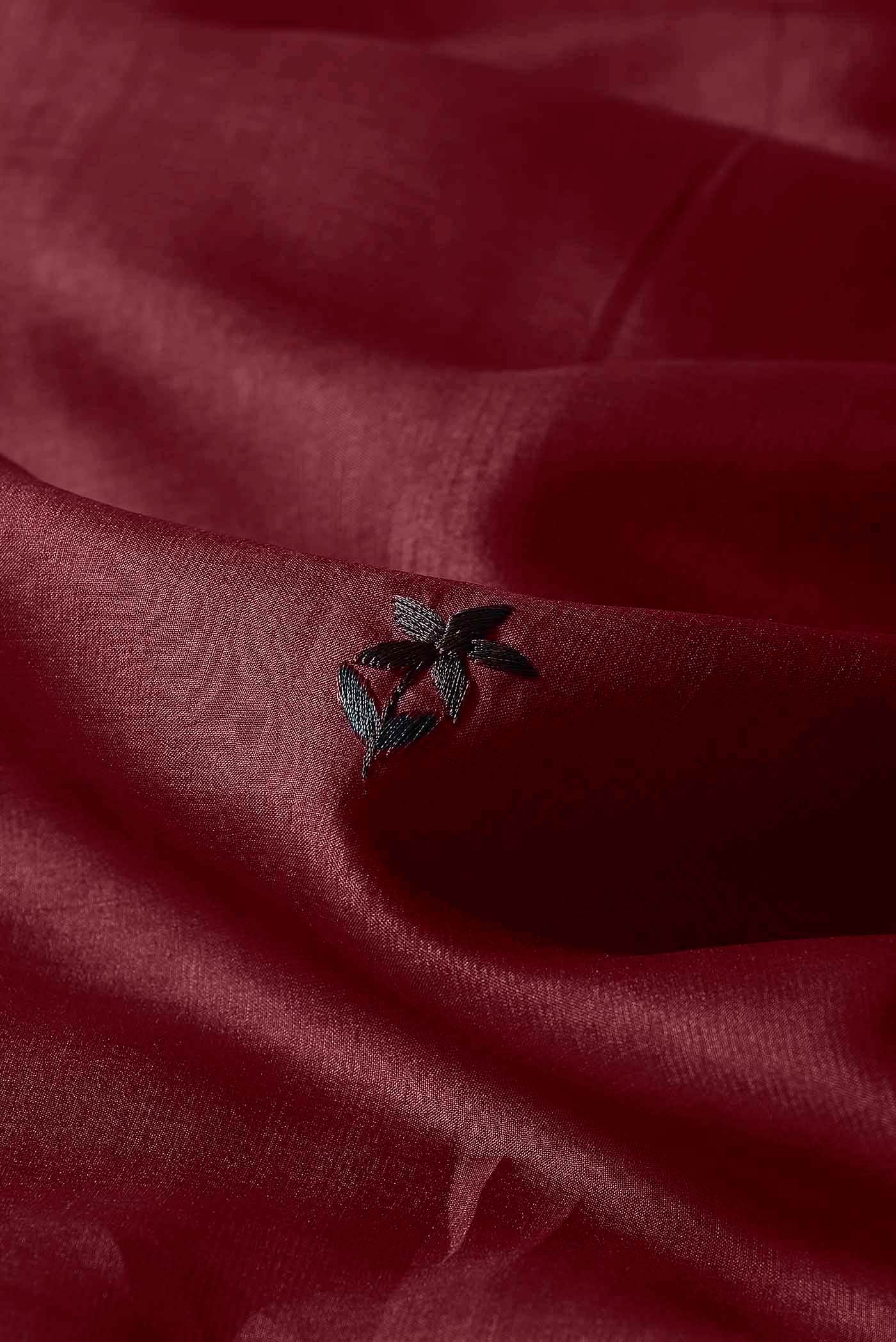 Maroon Bhagalpuri Tussar Silk Saree