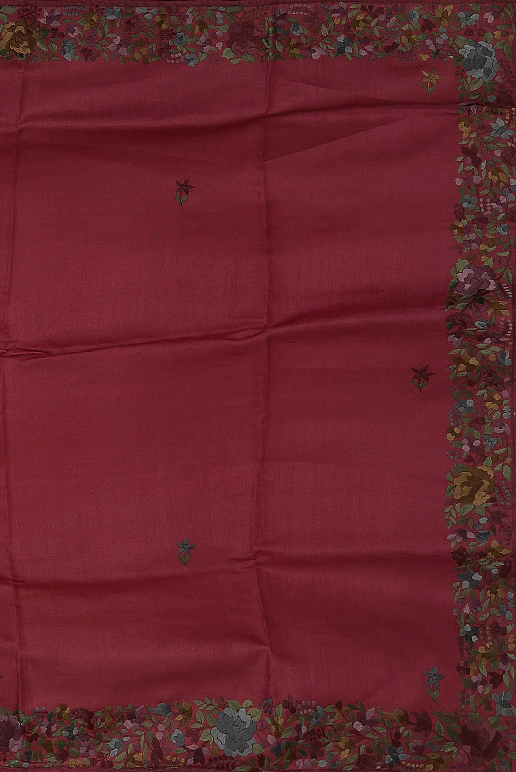 Maroon Bhagalpuri Tussar Silk Saree
