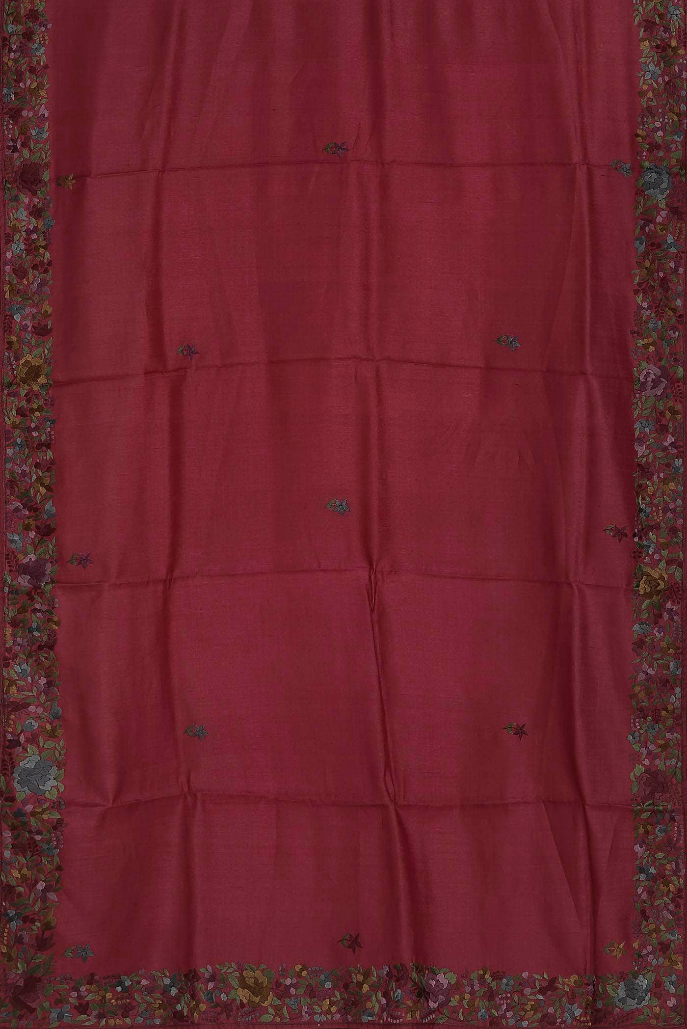 Maroon Bhagalpuri Tussar Silk Saree