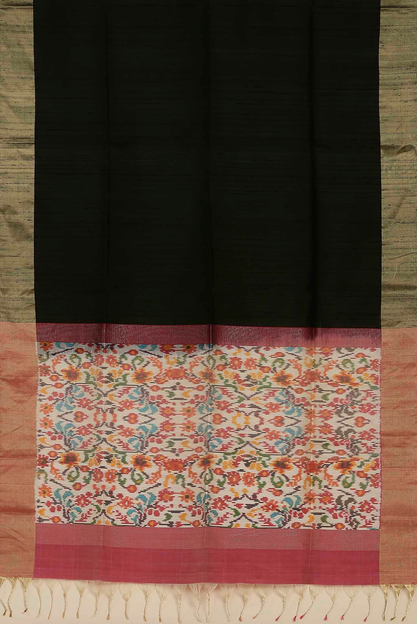 Black Raw Silk Saree