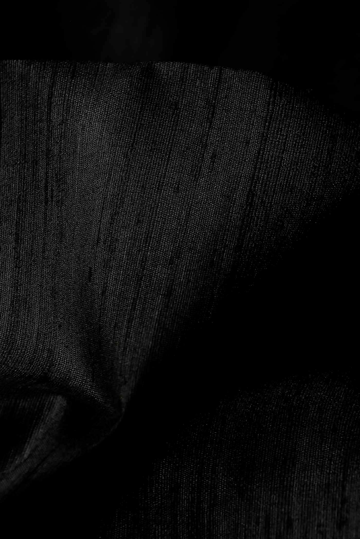Black Raw Silk Saree