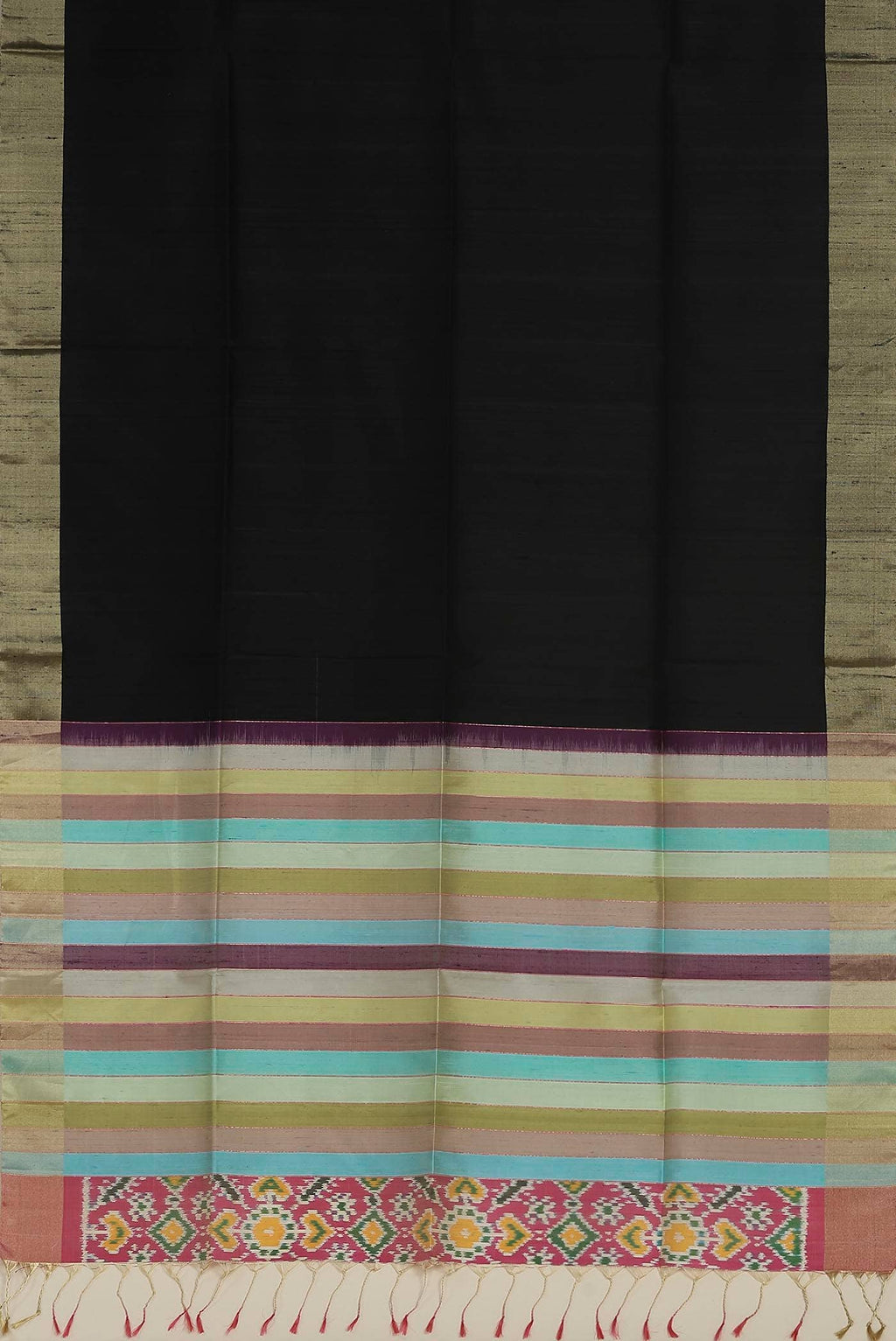 Black Raw Silk Saree