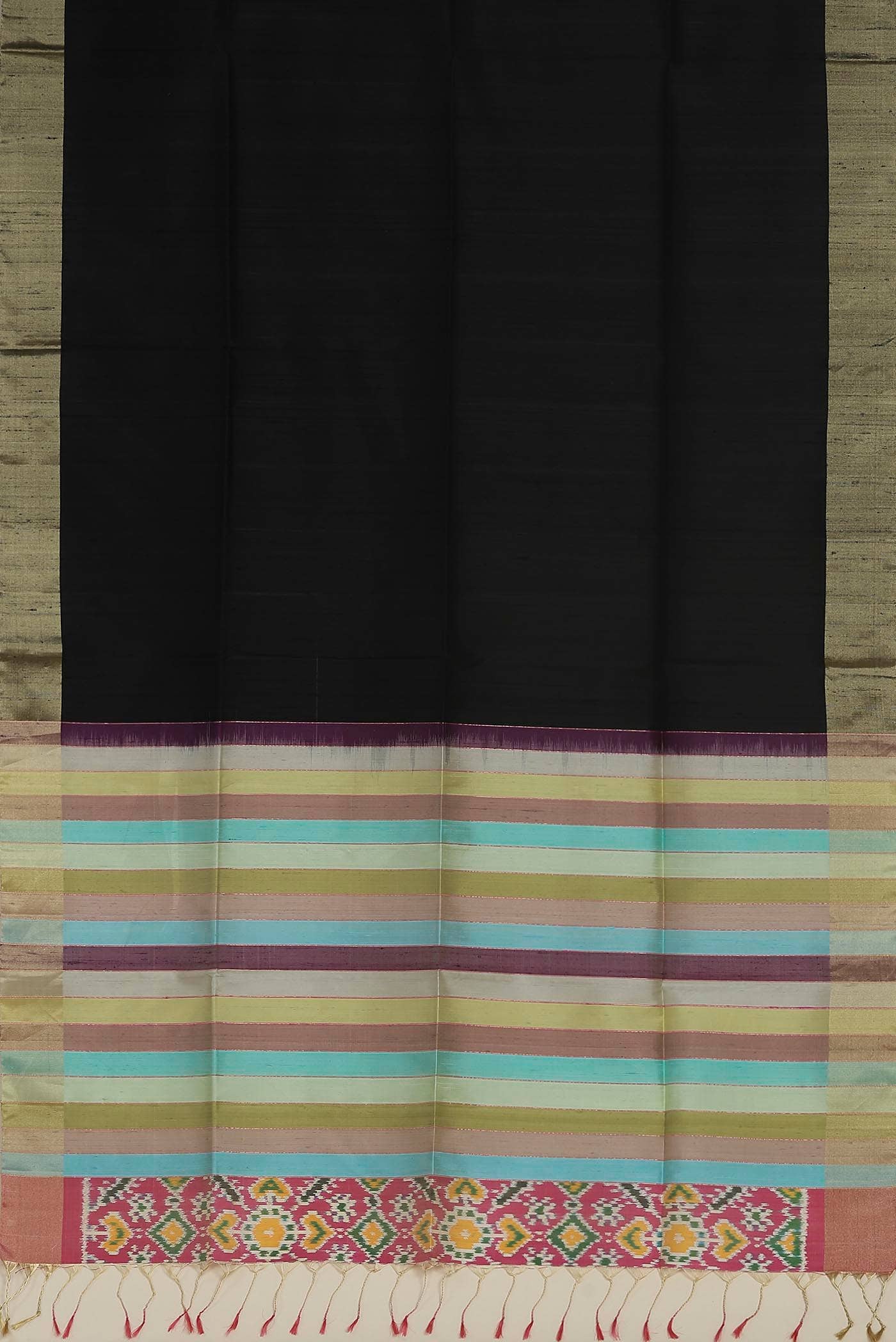 Black Raw Silk Saree