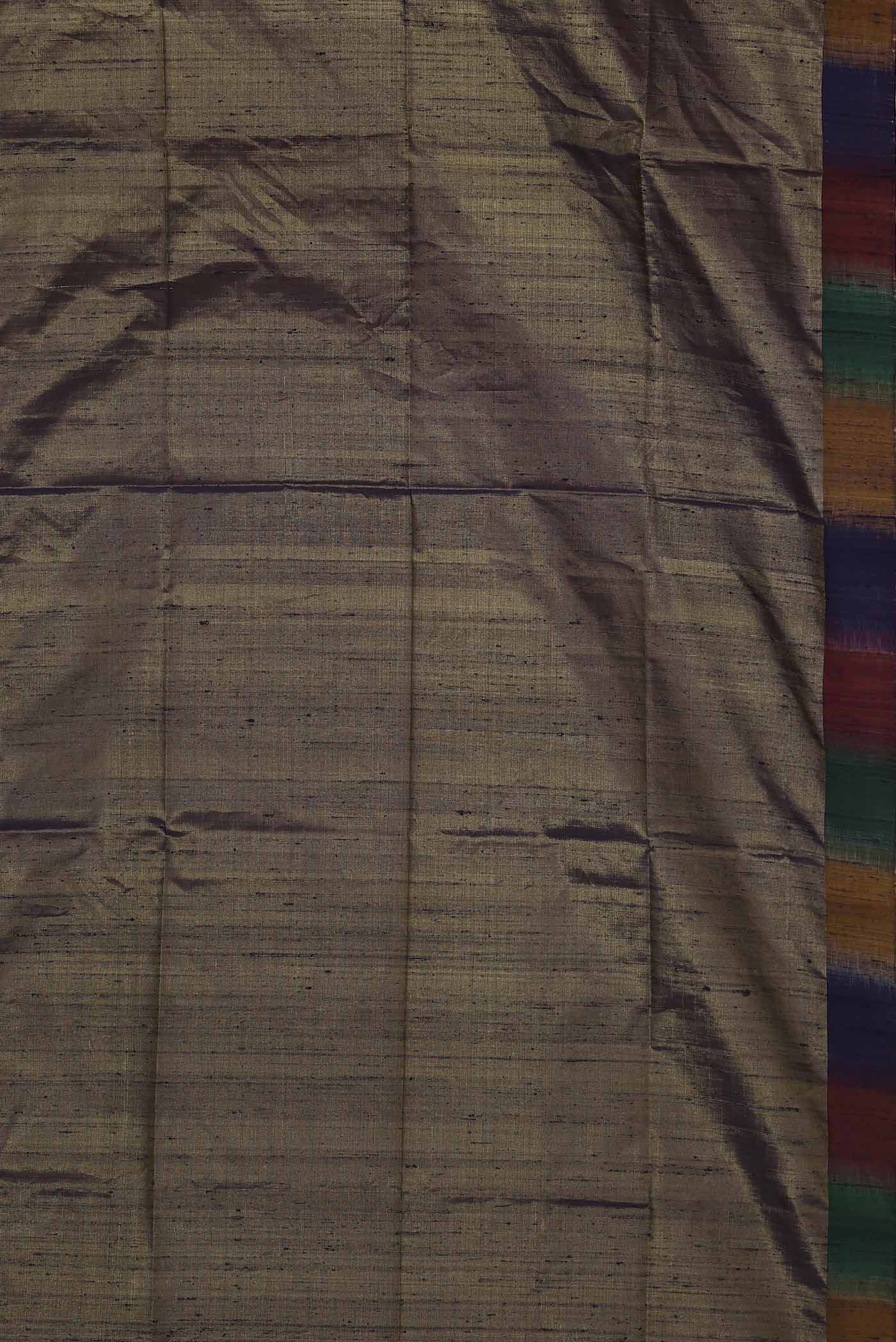Blue with Gold Dual Tone Raw Silk Saree