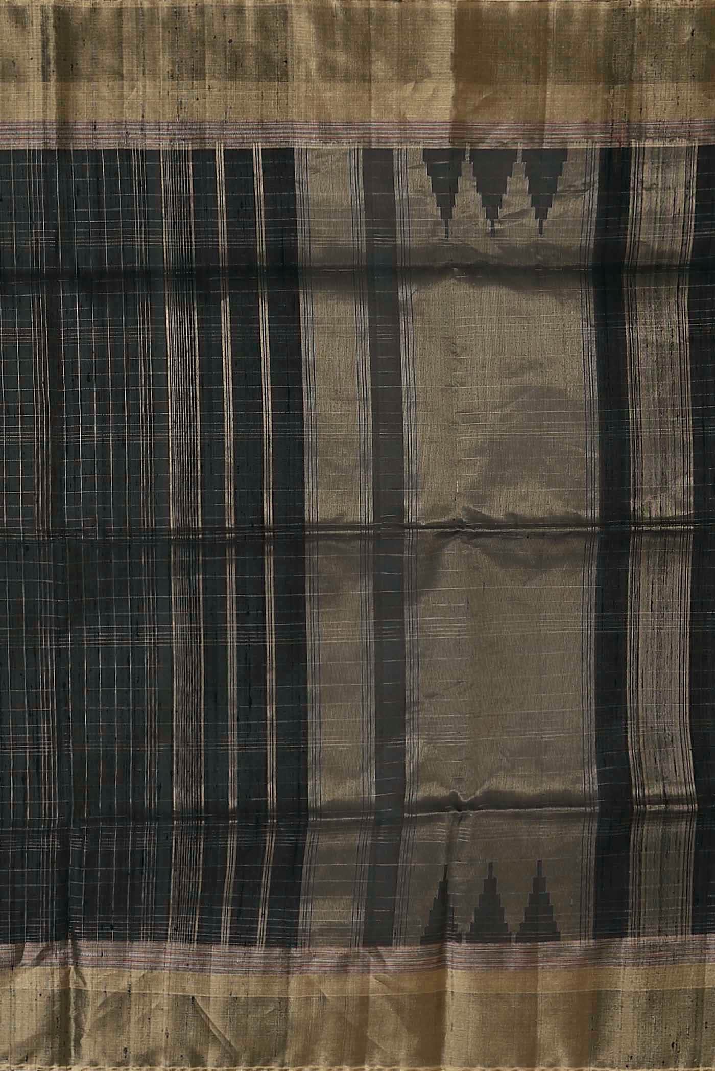 Black Raw Silk Saree