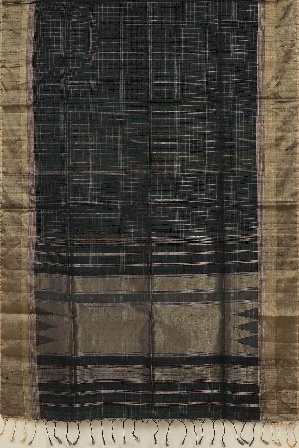 Black Raw Silk Saree
