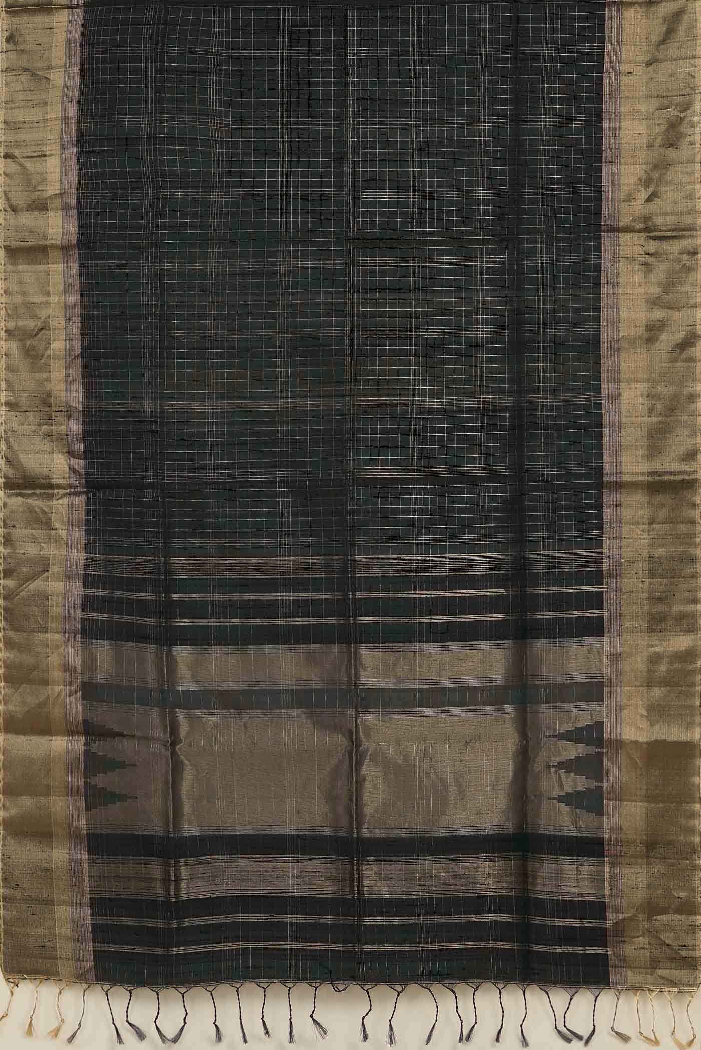 Black Raw Silk Saree