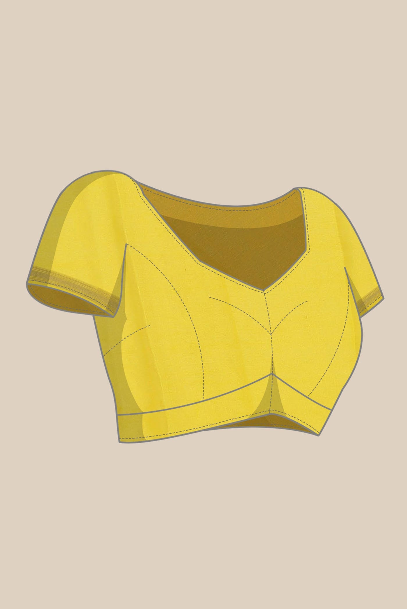 Yellow Mysore Crepe Saree