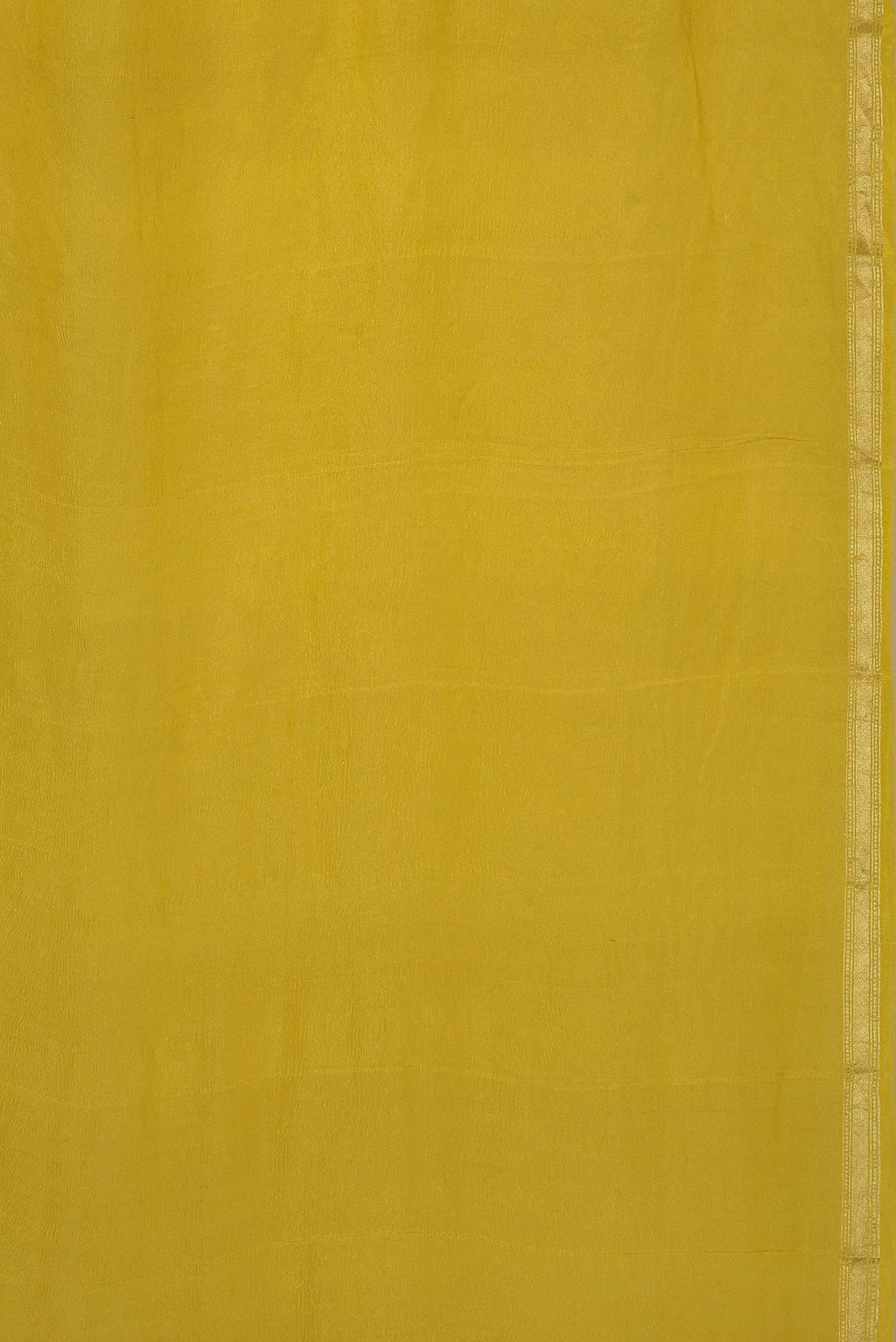 Yellow Mysore Crepe Saree