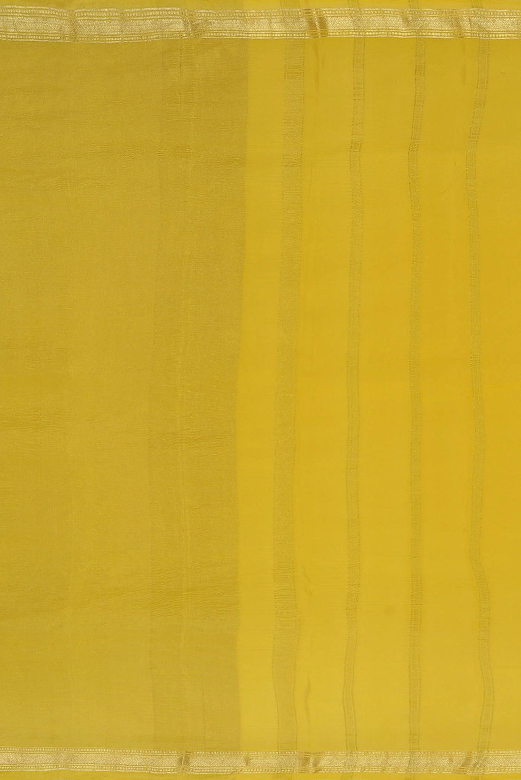 Yellow Mysore Crepe Saree