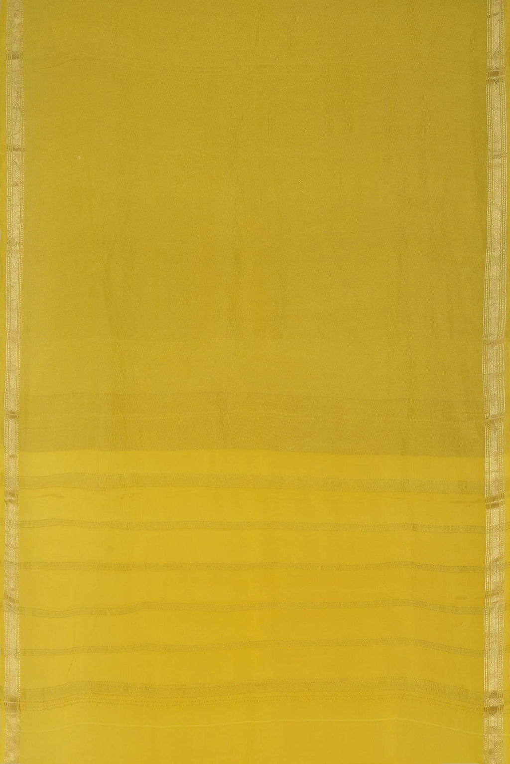 Yellow Mysore Crepe Saree