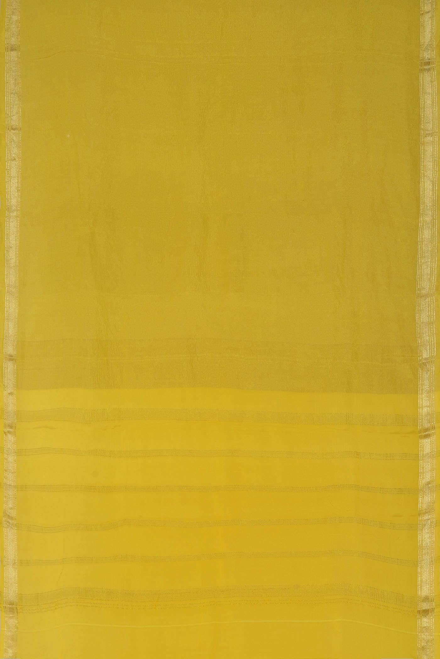 Yellow Mysore Crepe Saree