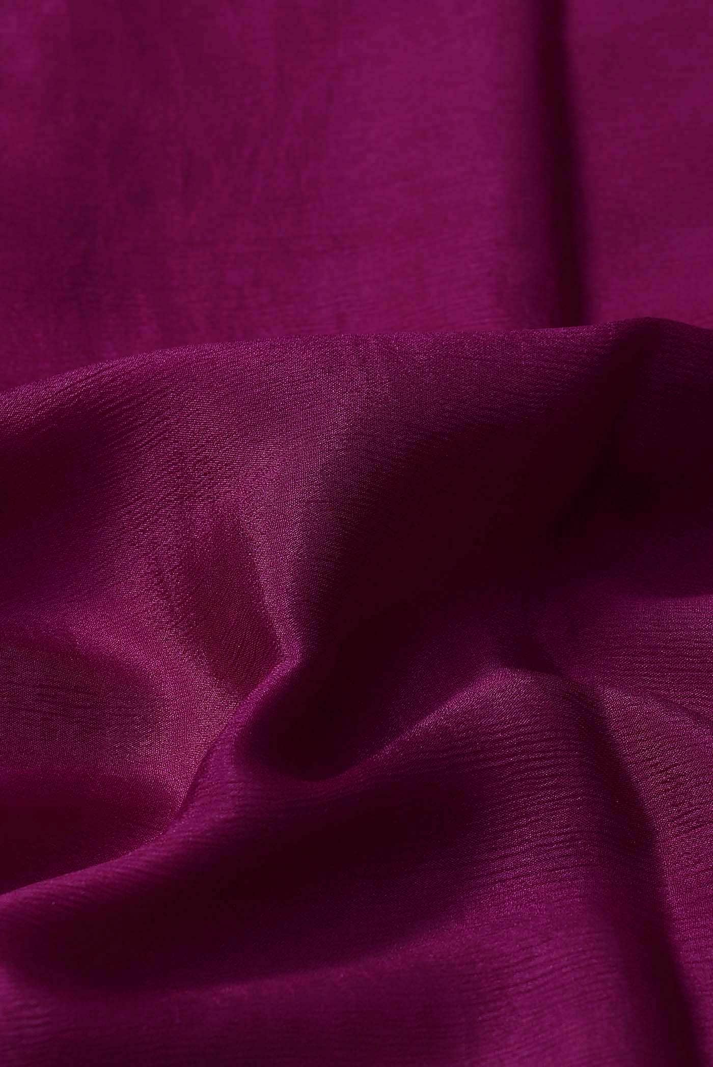 Dark Pink Mysore Crepe Saree