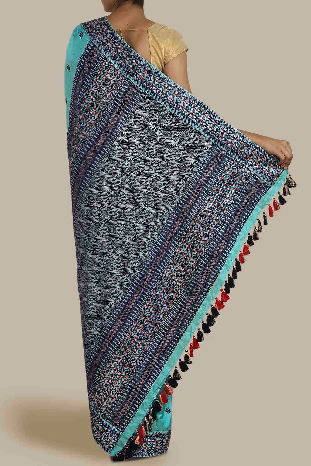 Blue Assam Silk Saree