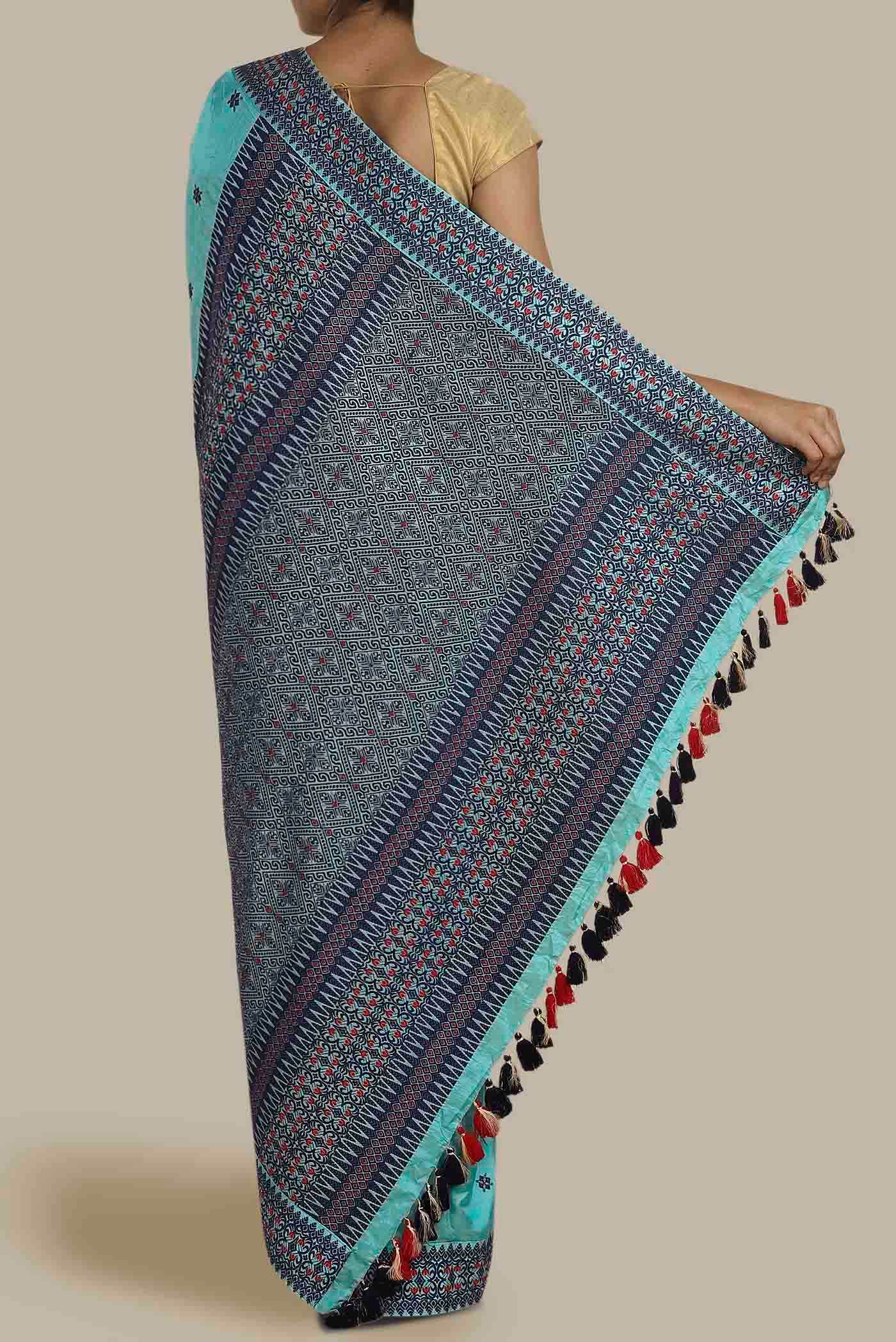 Blue Assam Silk Saree