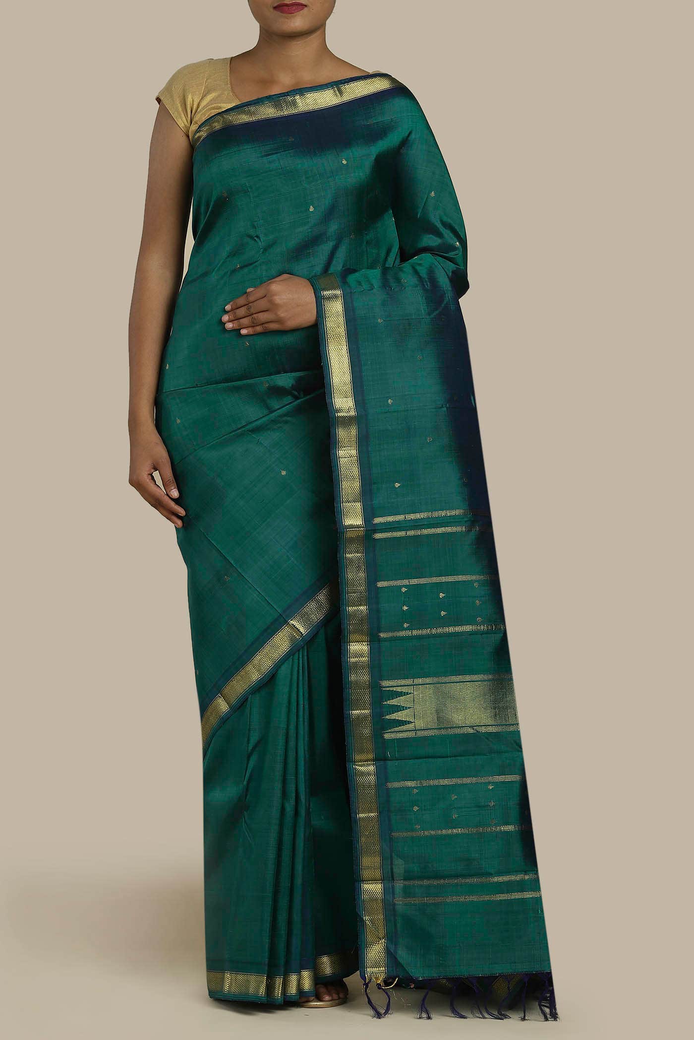 Blue Kanchipuram Silk Saree