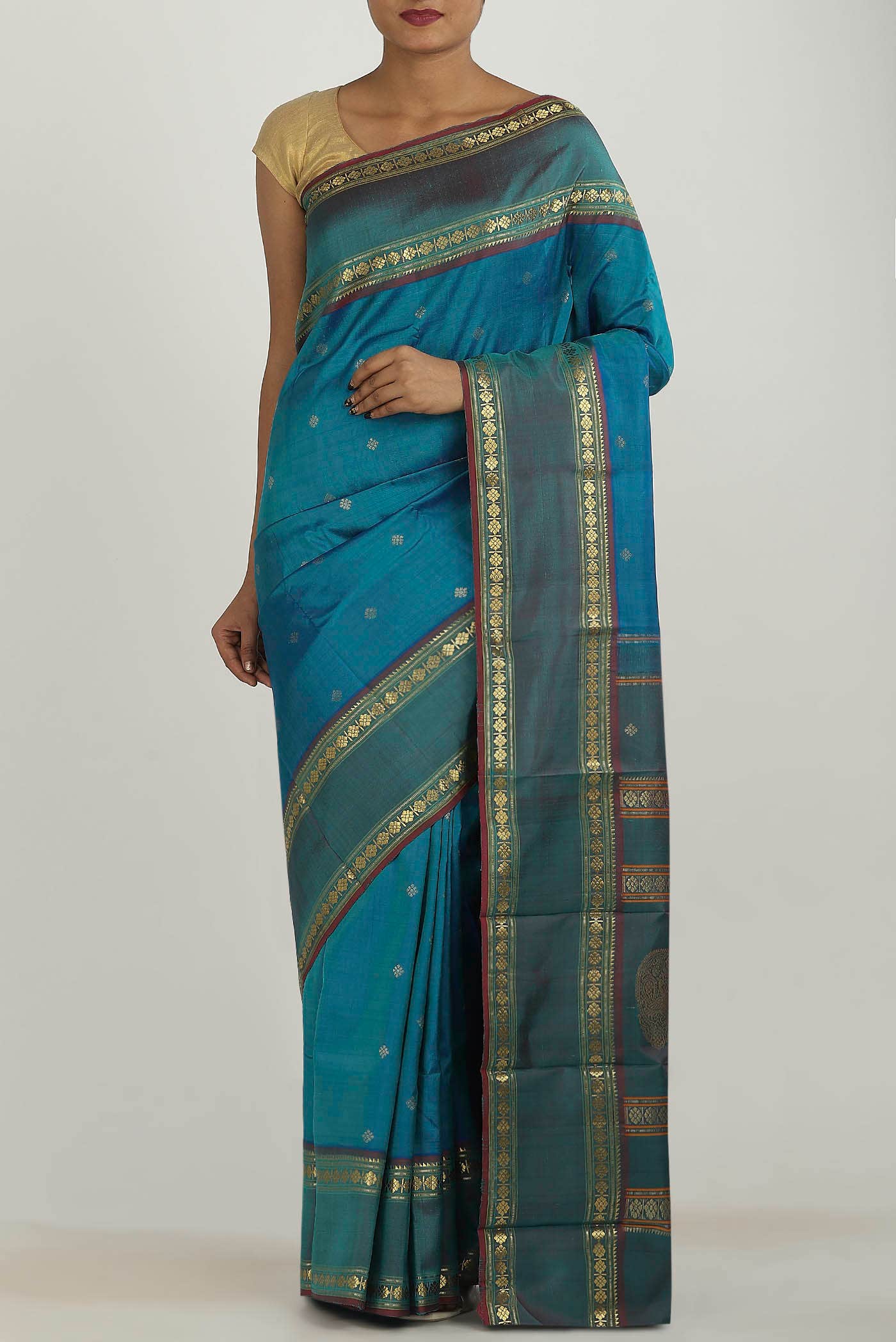Blue Kanchipuram Silk Saree