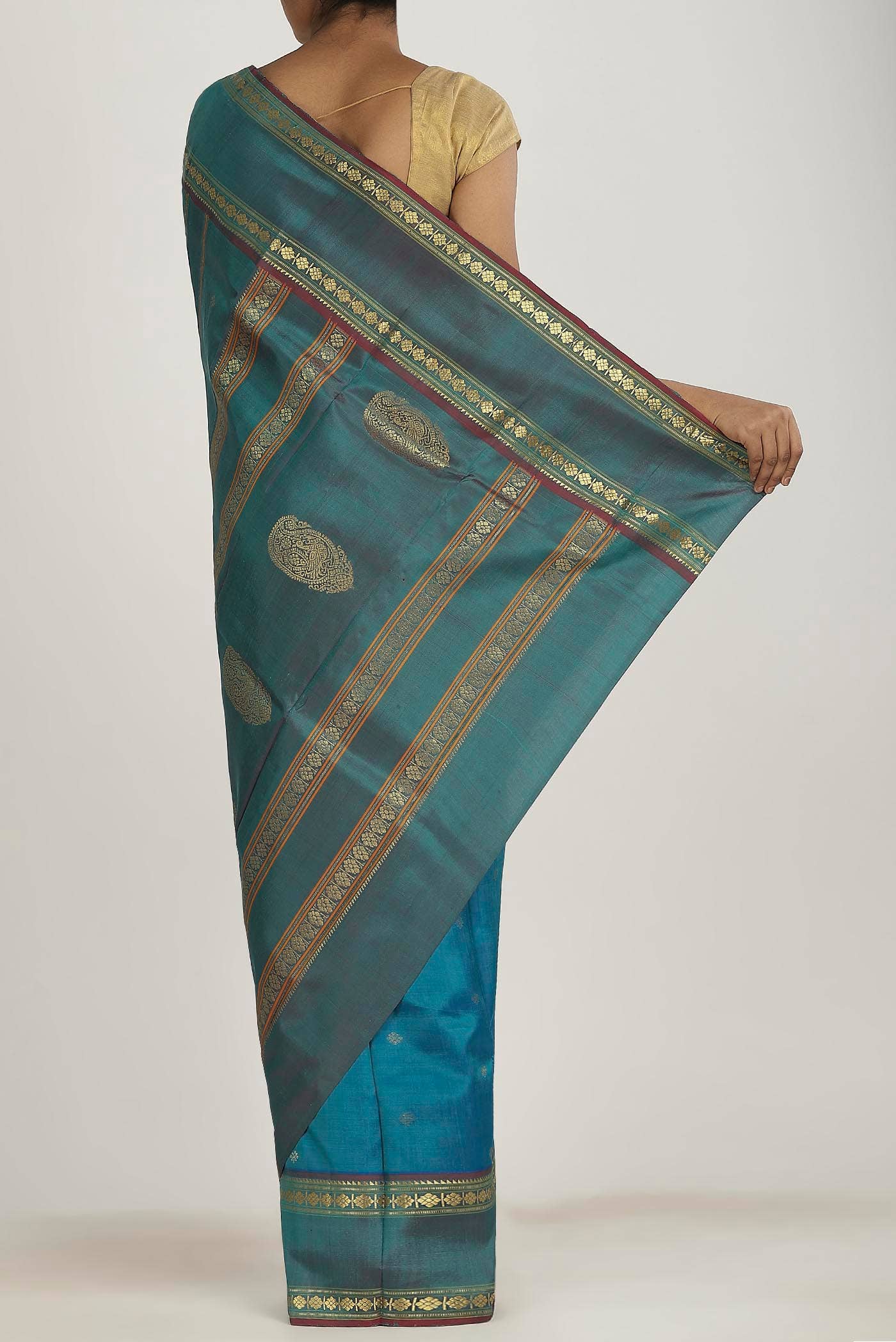 Blue Kanchipuram Silk Saree