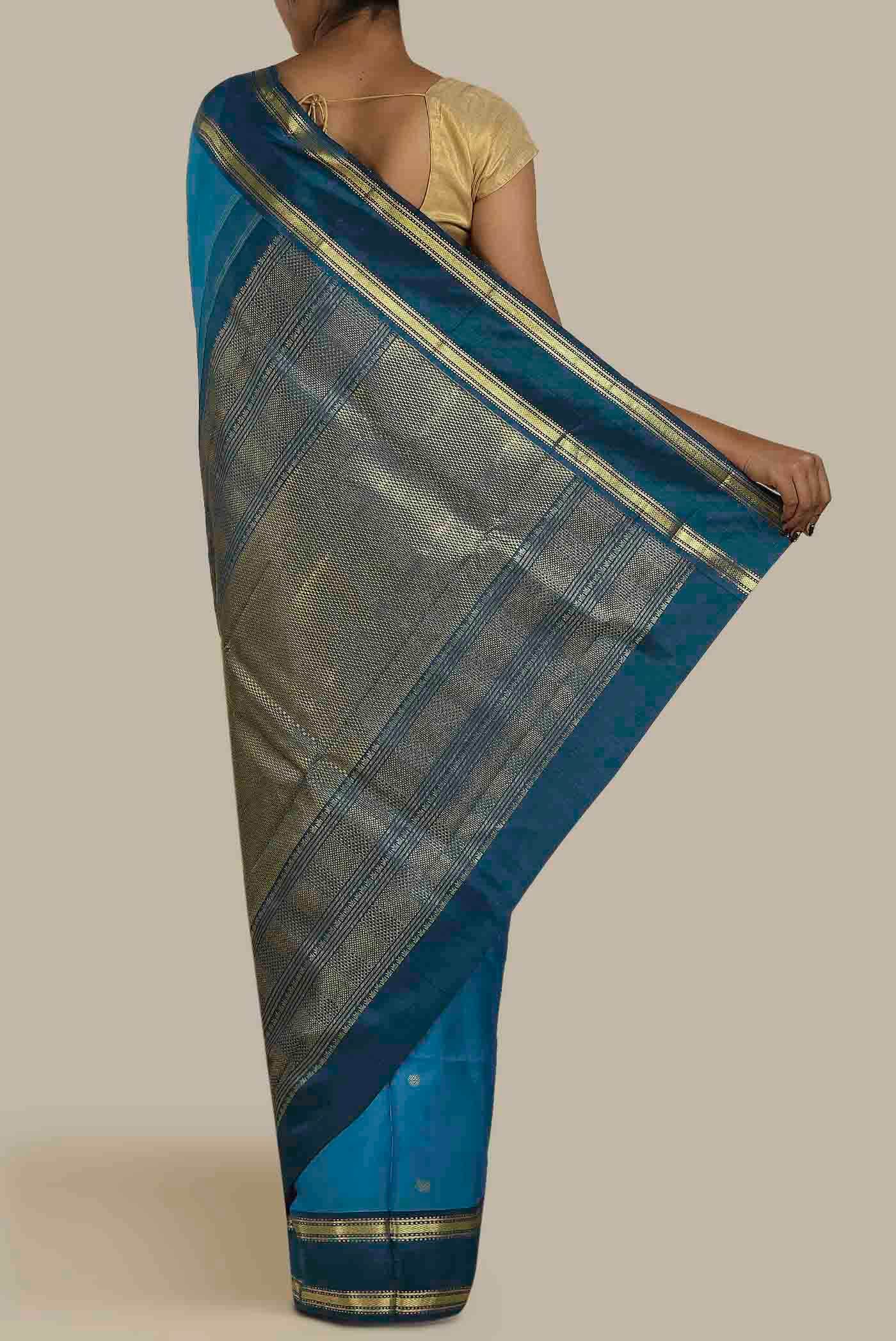 Blue Kanchipuram Silk Saree