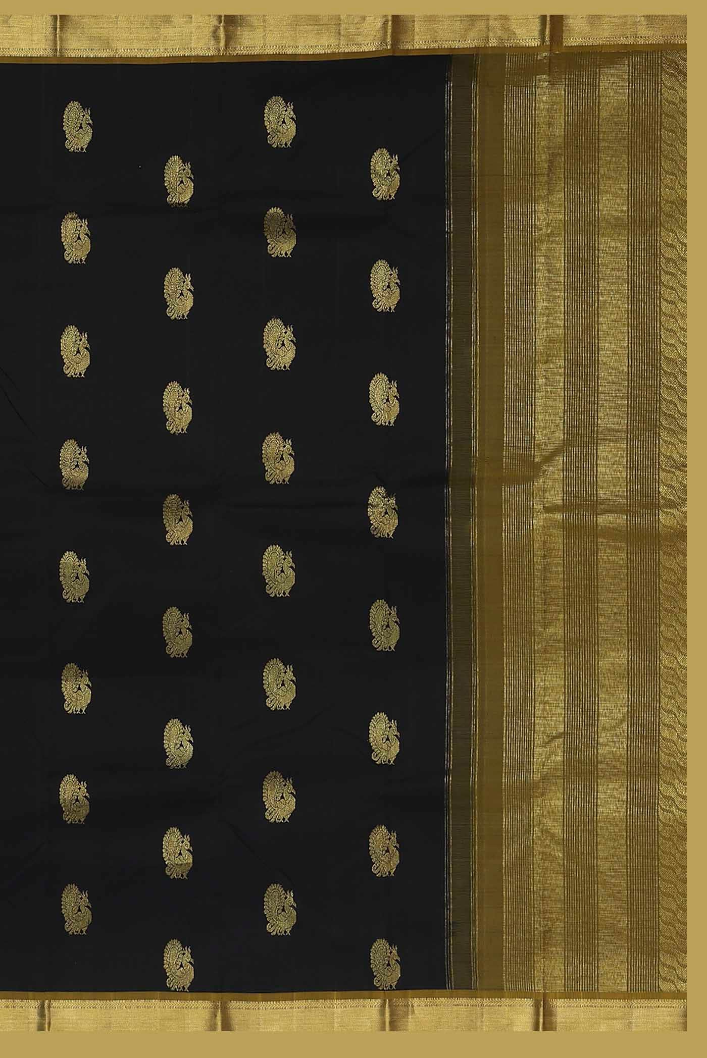 Black Kanchipuram Silk Saree