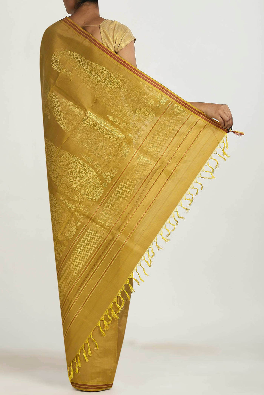 Brown Kanchipuram Silk Saree