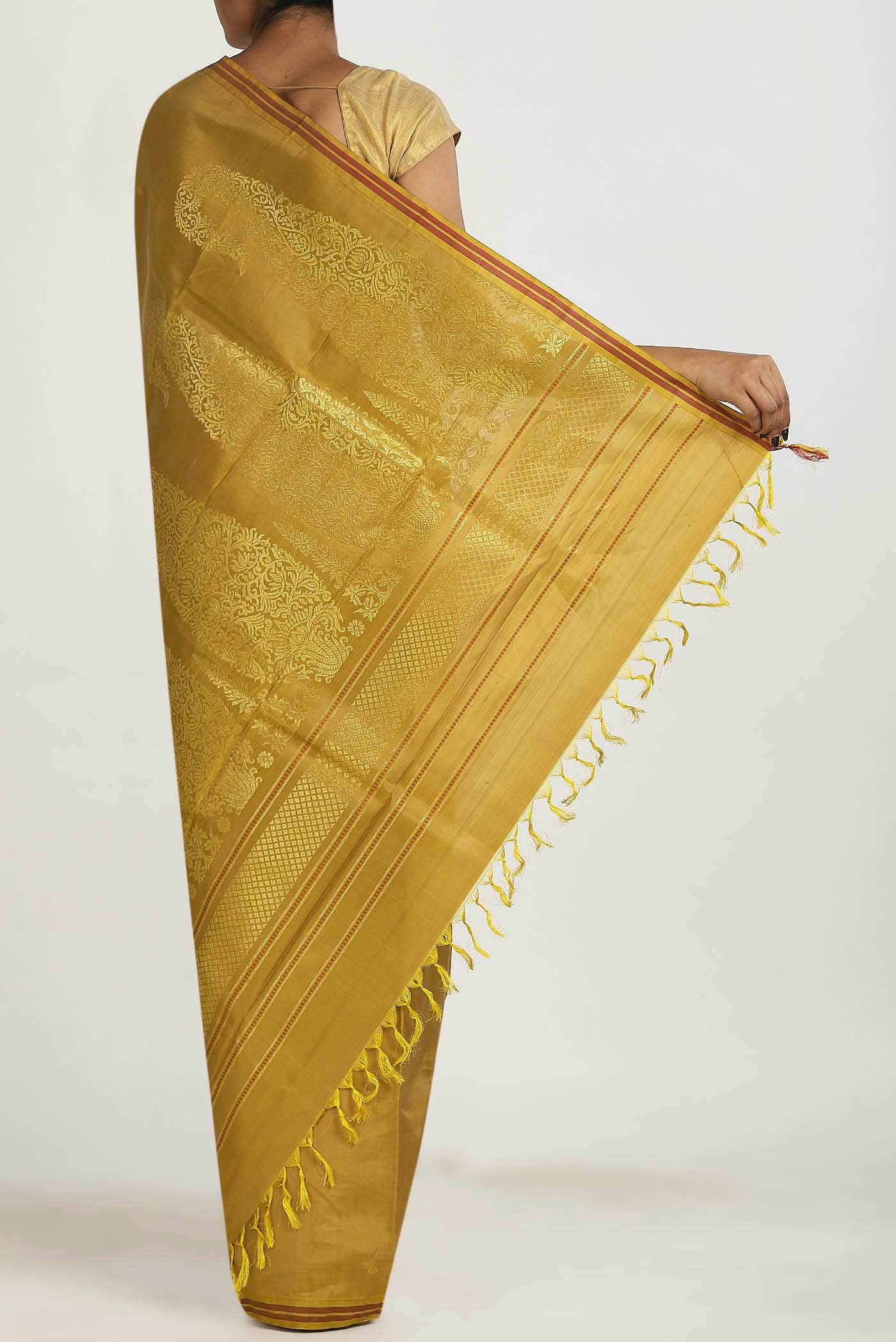 Brown Kanchipuram Silk Saree