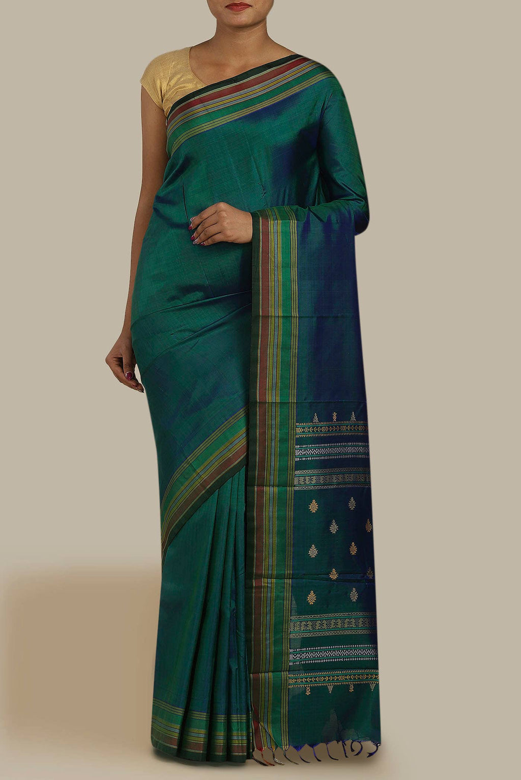 Blue Kanchipuram Silk Saree