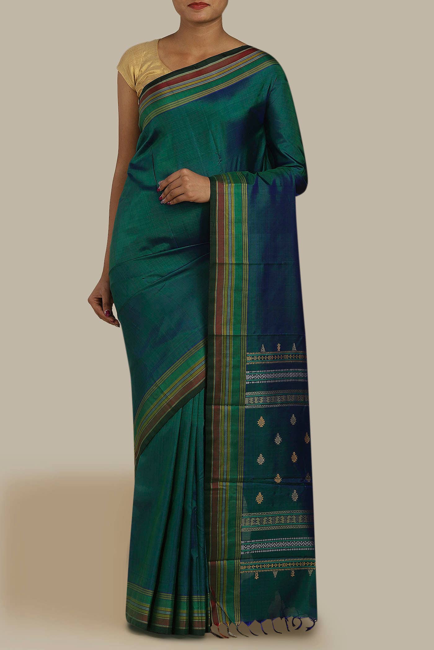 Blue Kanchipuram Silk Saree