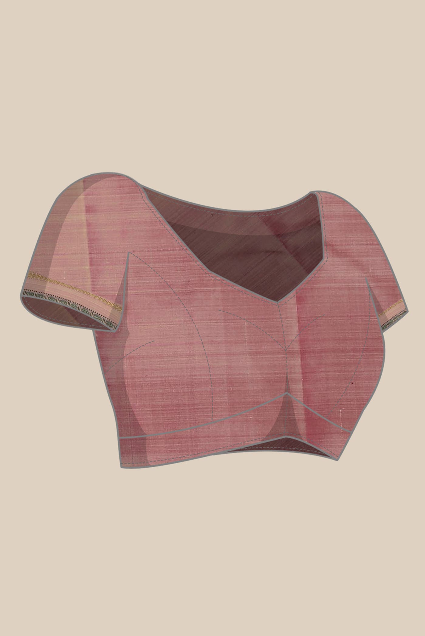 Beige Kanchipuram Silk Saree