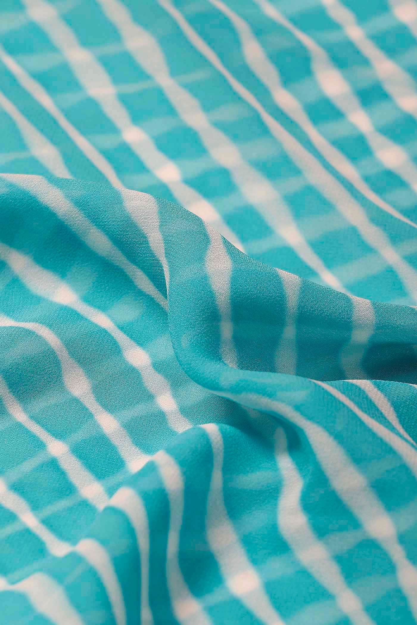 Blue Bandhani Georgette Saree