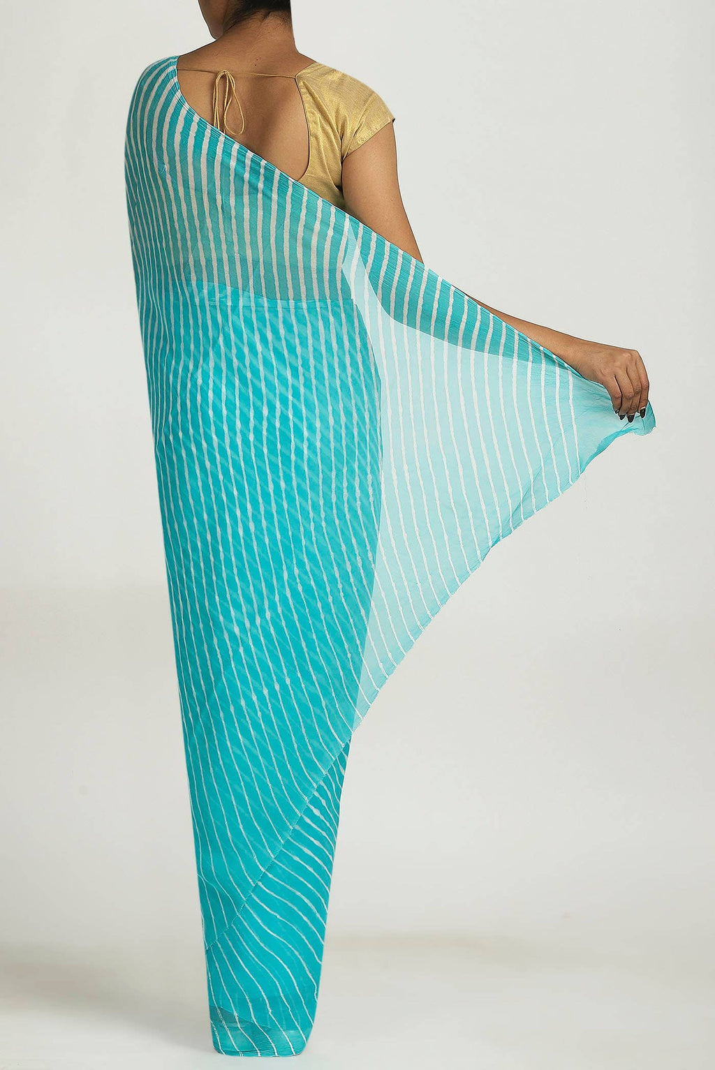 Blue Bandhani Georgette Saree