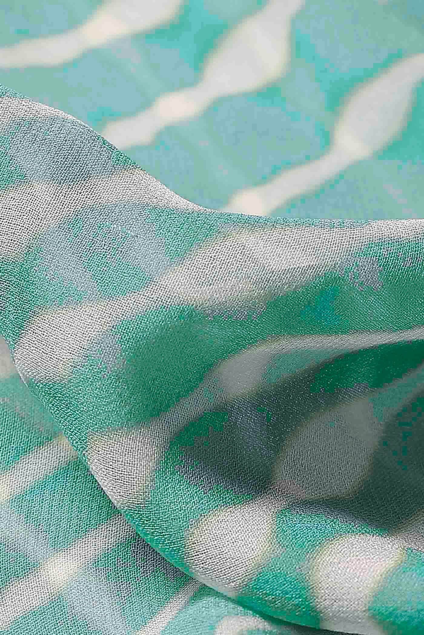 Blue Bandhani Georgette Saree