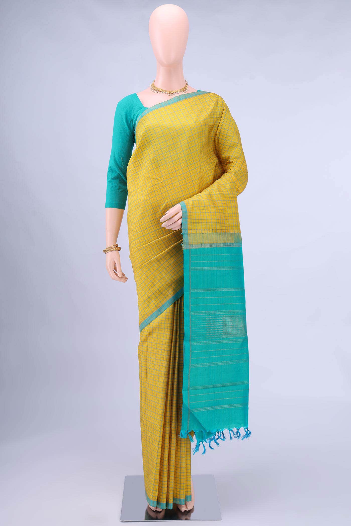 Yellow Kanchipuram Silk Saree