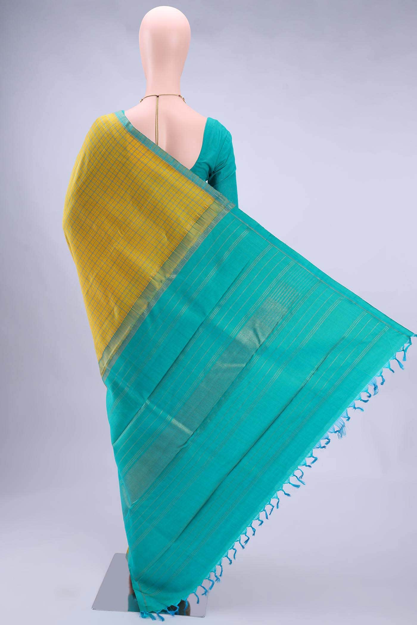 Yellow Kanchipuram Silk Saree