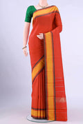 Pure Silk Pure Zari Orange Kanjivaram Saree