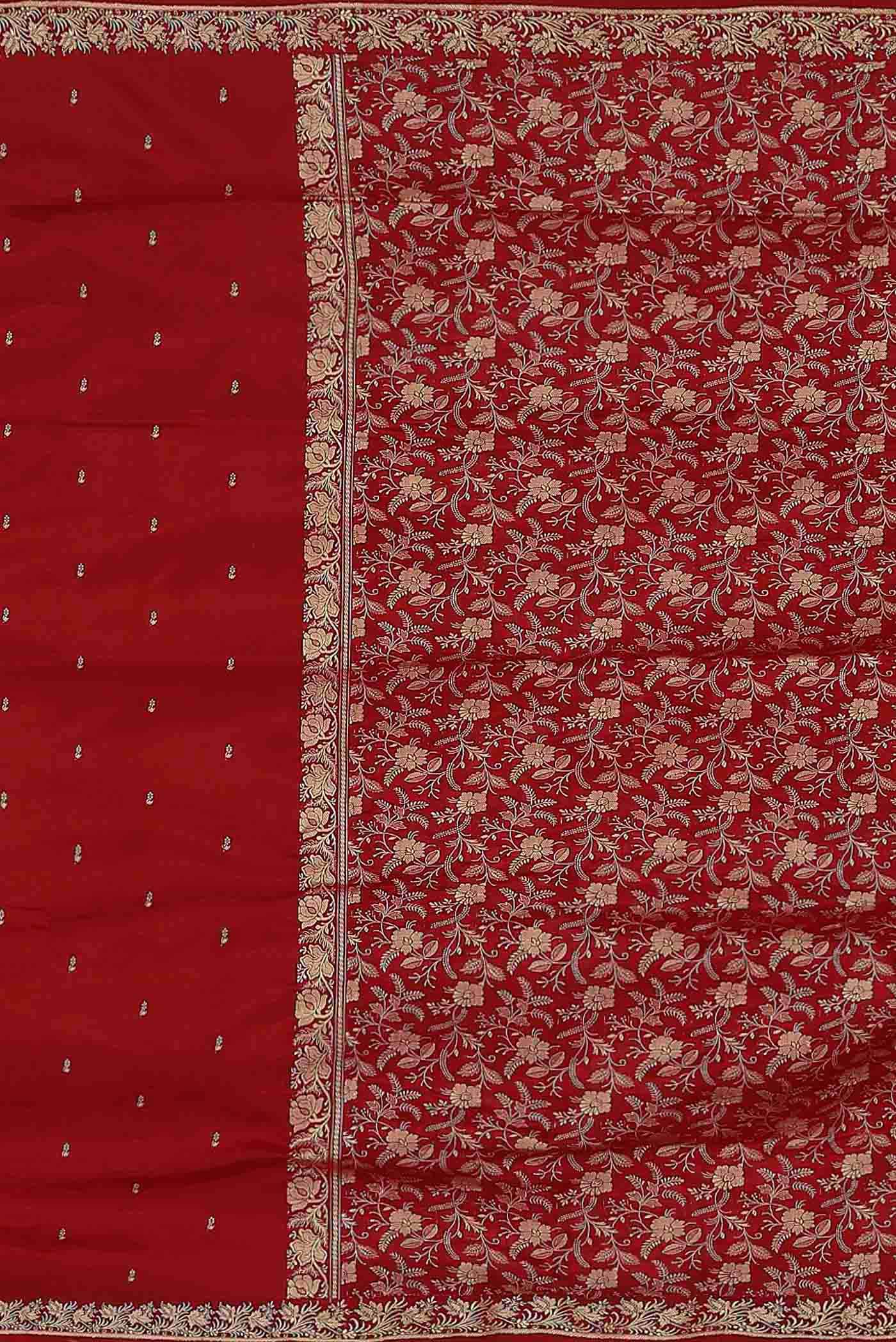 Red Banarasi Katan Silk Saree