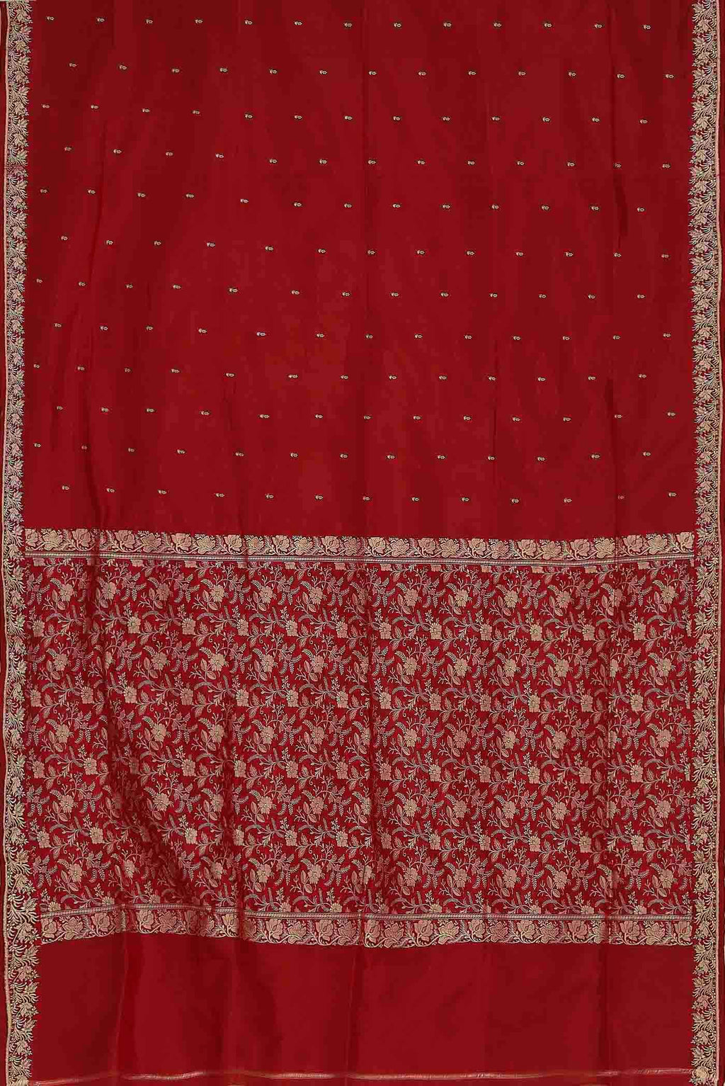 Red Banarasi Katan Silk Saree