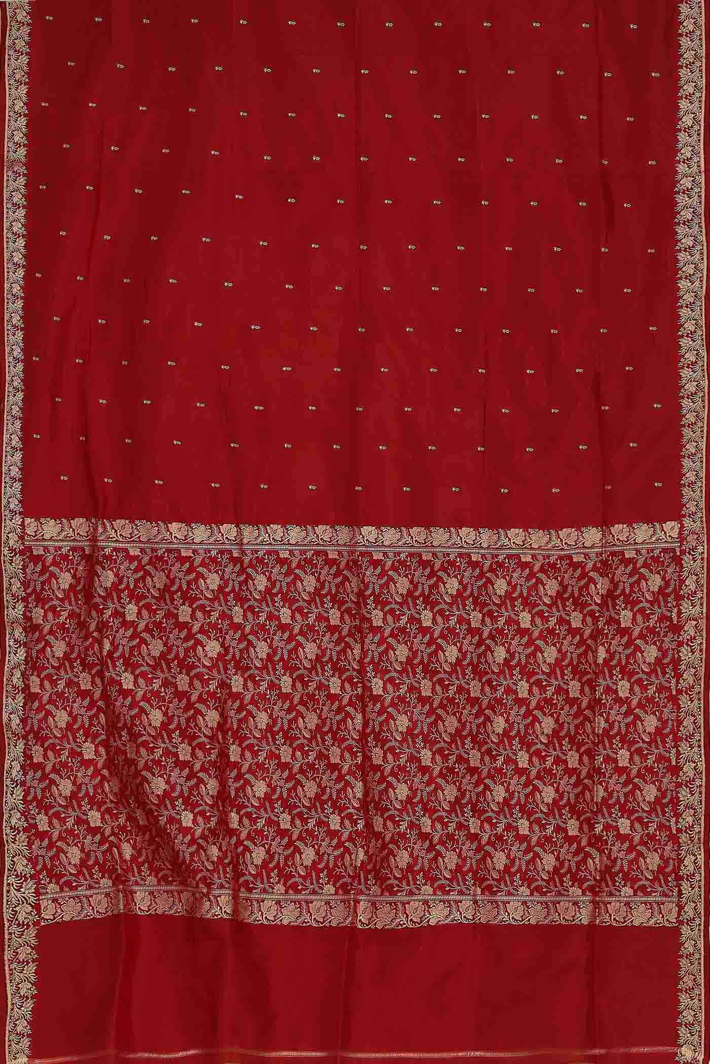 Red Banarasi Katan Silk Saree