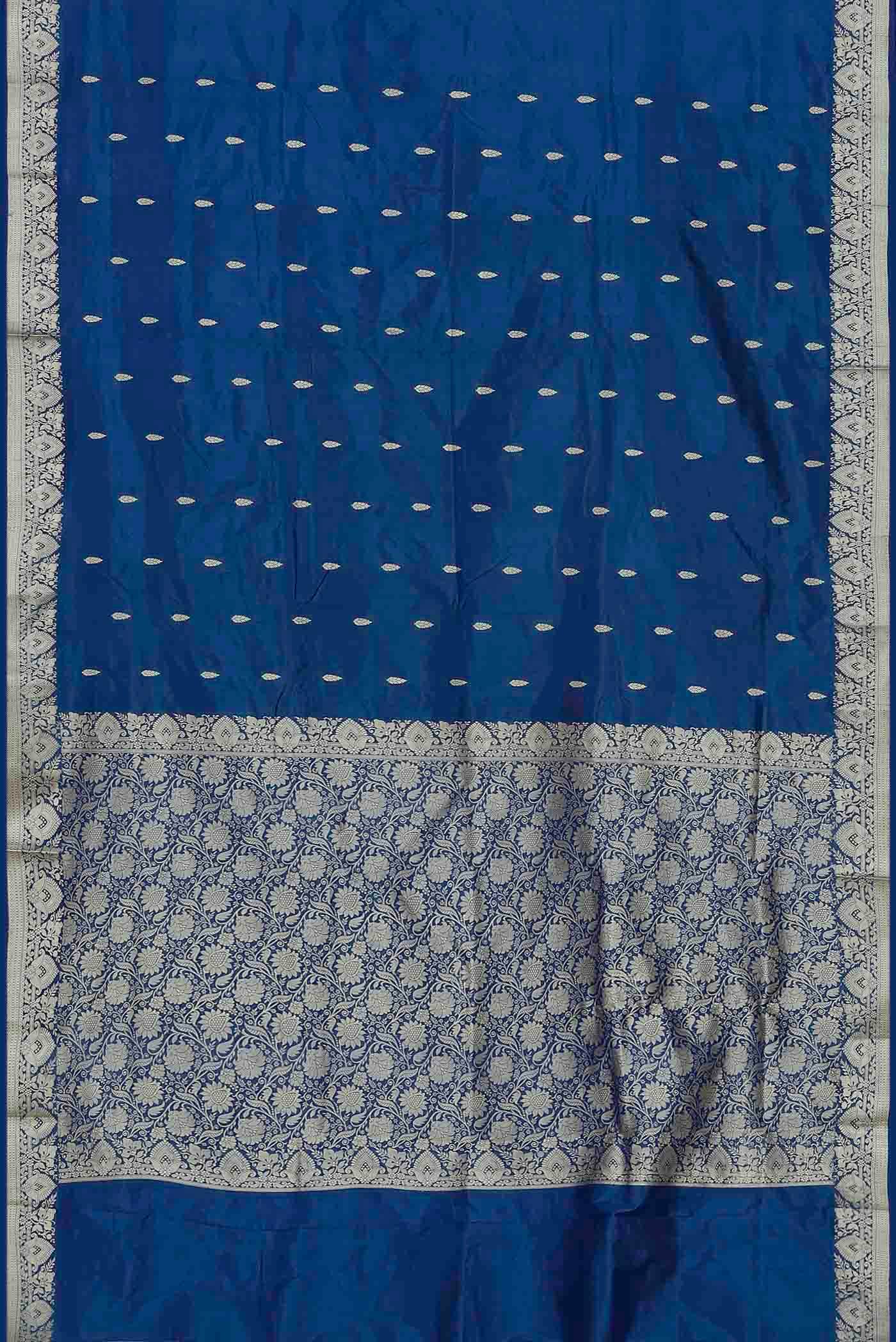 Blue Banarasi Katan Silk Saree