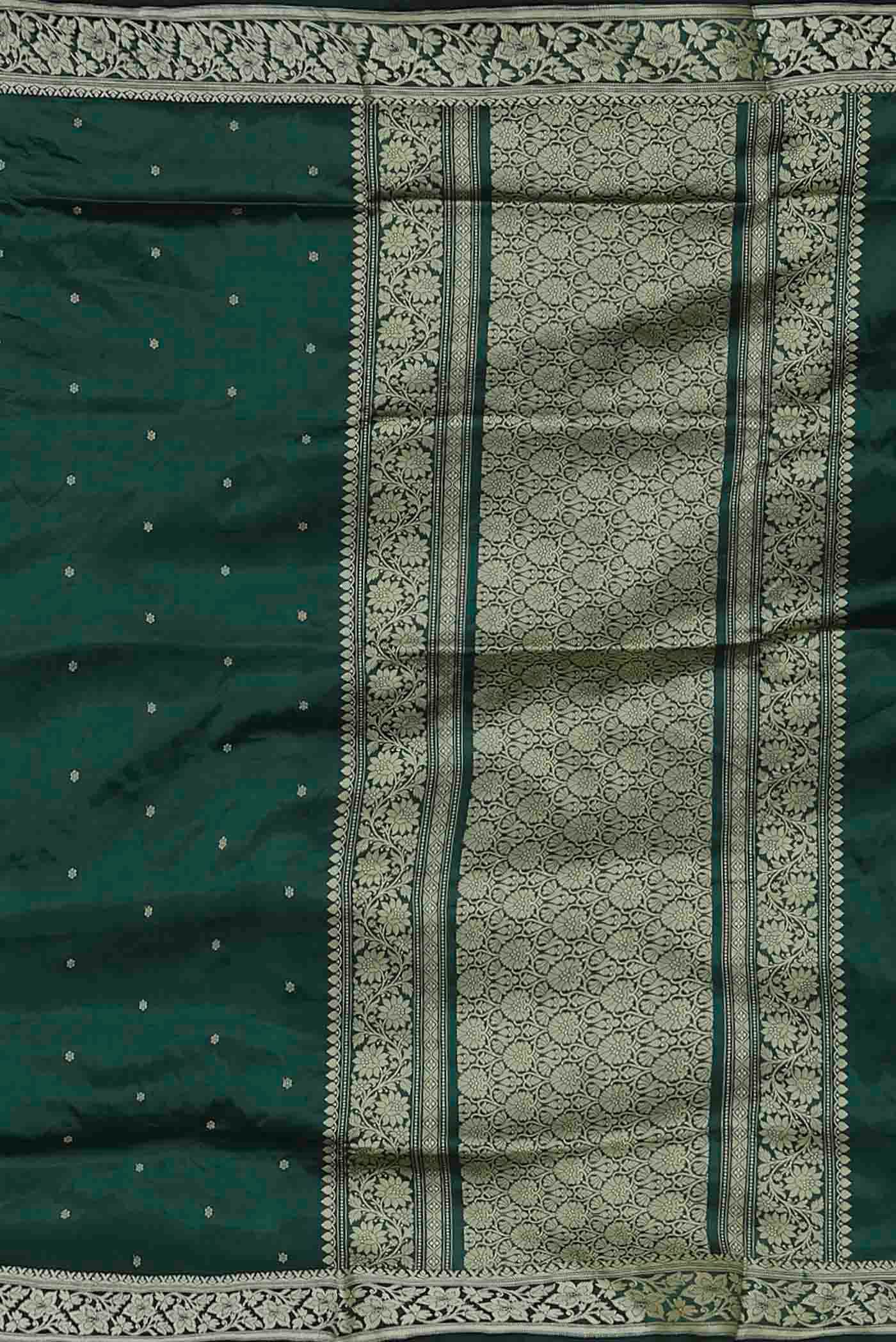 Green Banarasi Katan Silk Saree