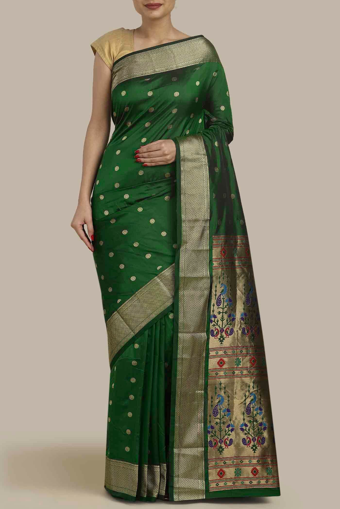 Green Blended Bangalore Silk Saree