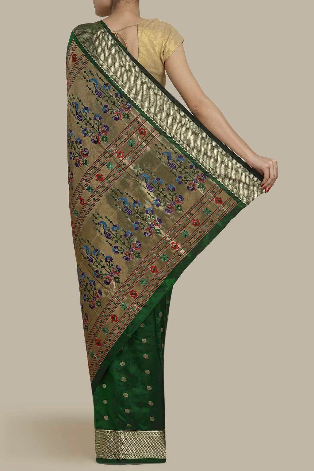 Green Blended Bangalore Silk Saree