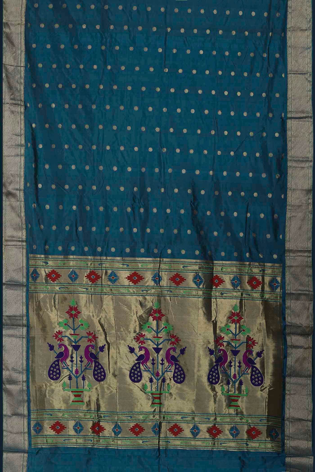 Blue Blended Bangalore Silk Saree