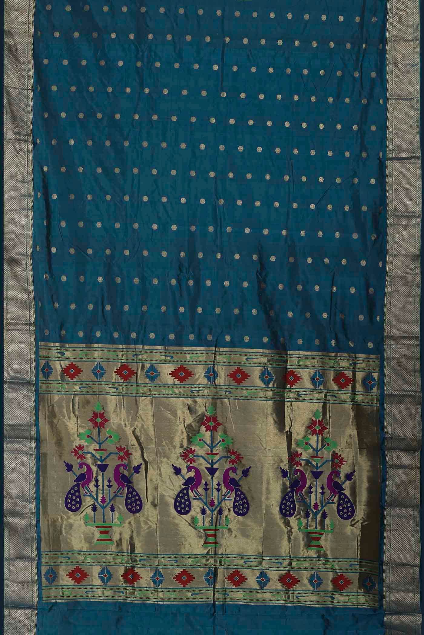 Blue Blended Bangalore Silk Saree