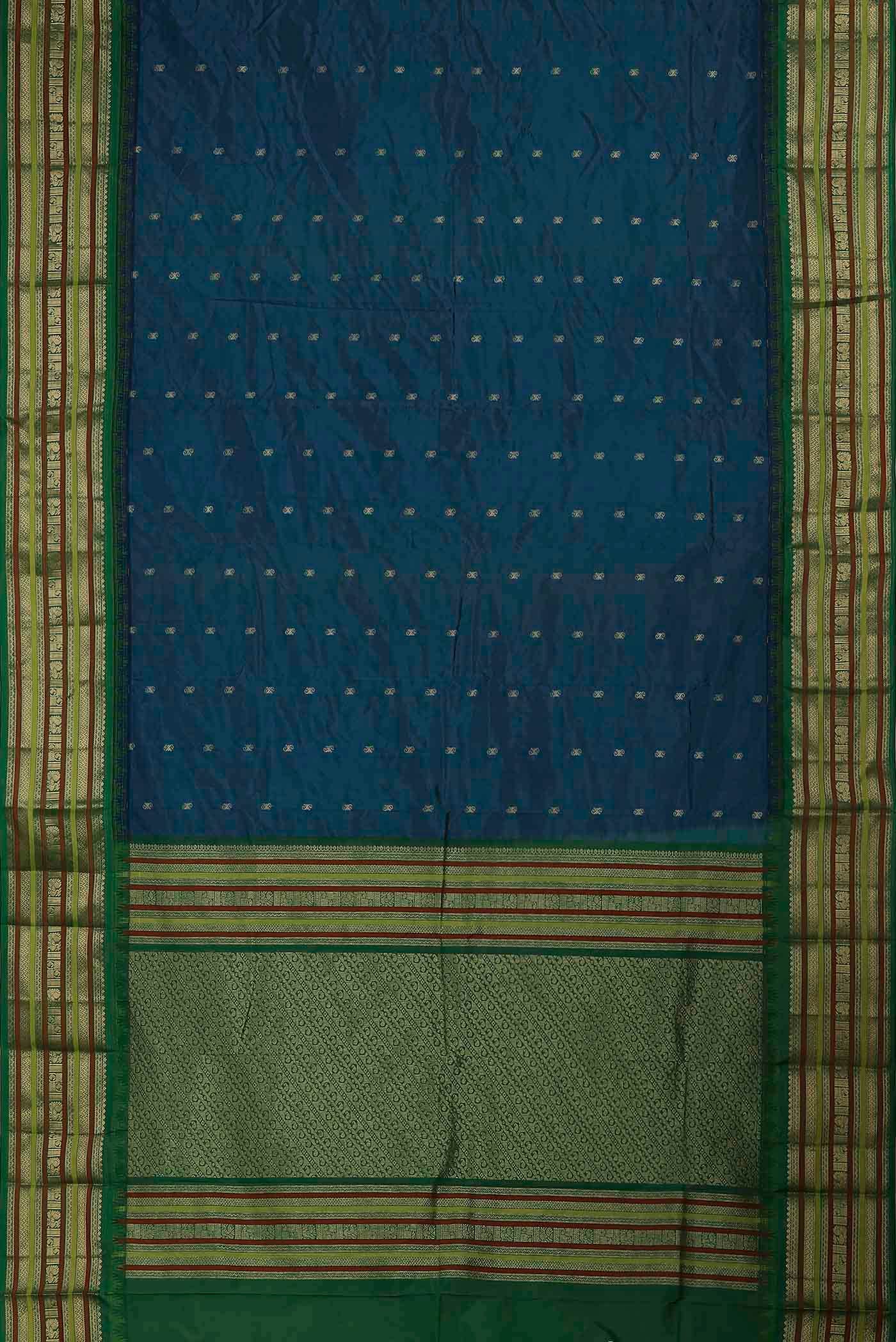 Blue Blended Bangalore Silk Saree