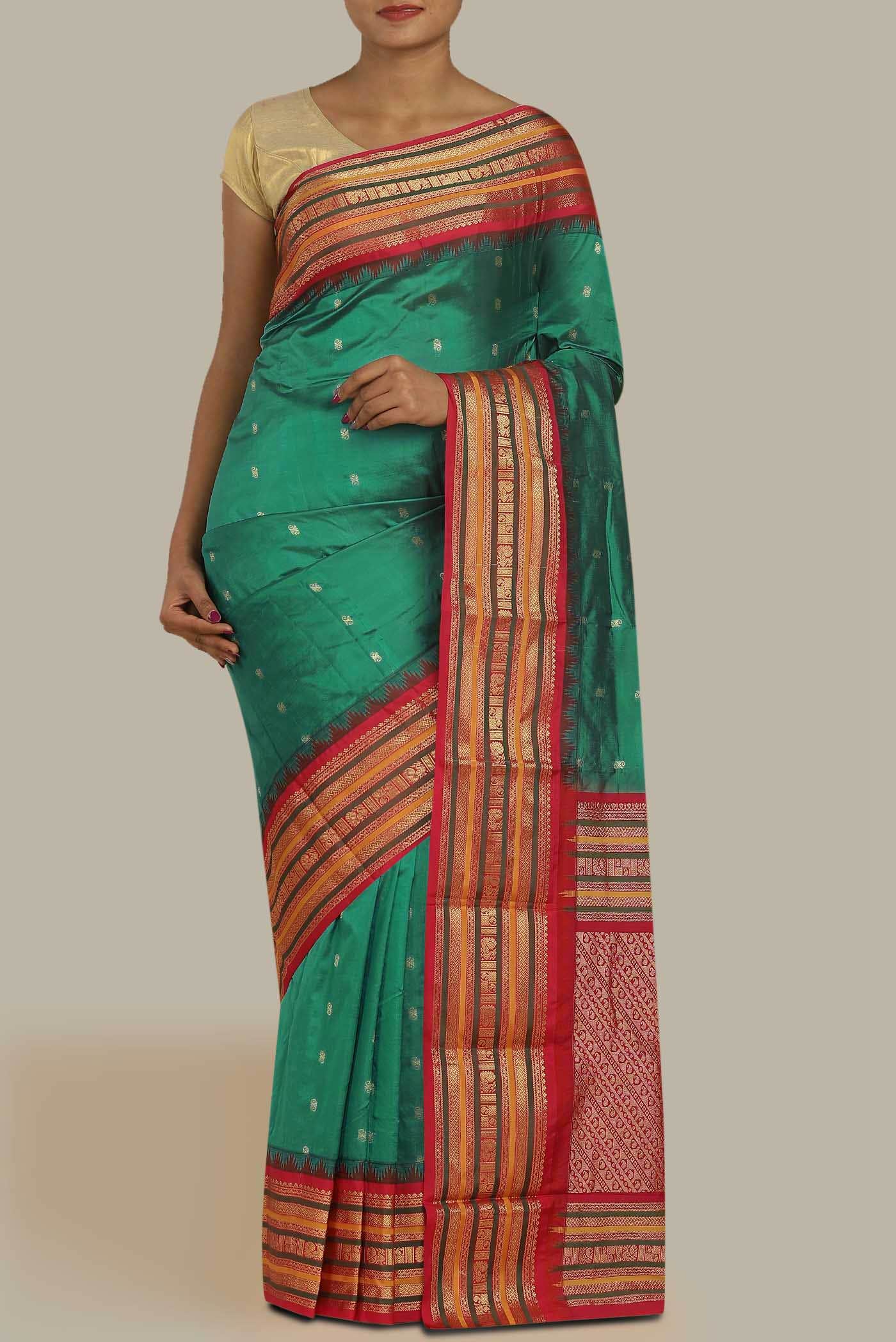 Green Blended Bangalore Silk Saree
