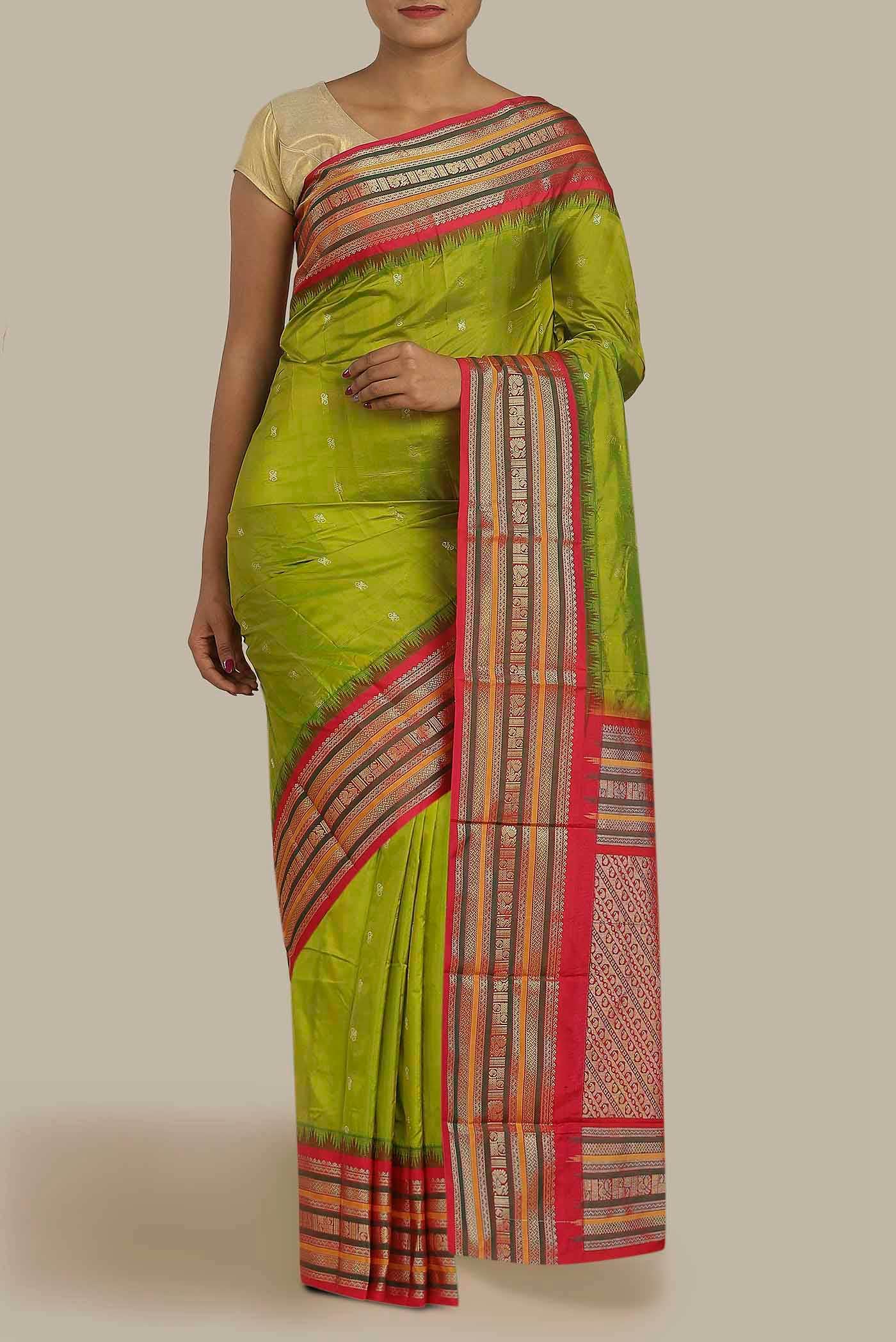 Green Blended Bangalore Silk Saree