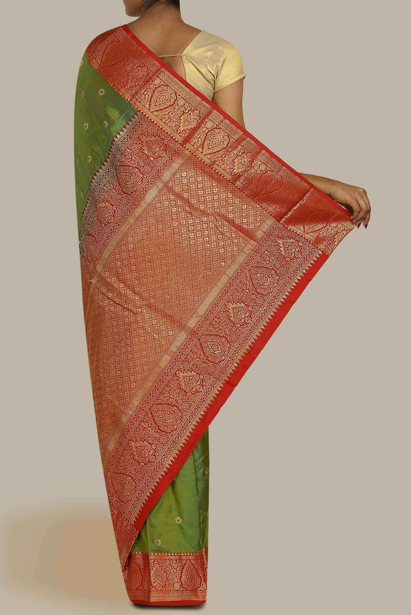 Green Blended Bangalore Silk Saree