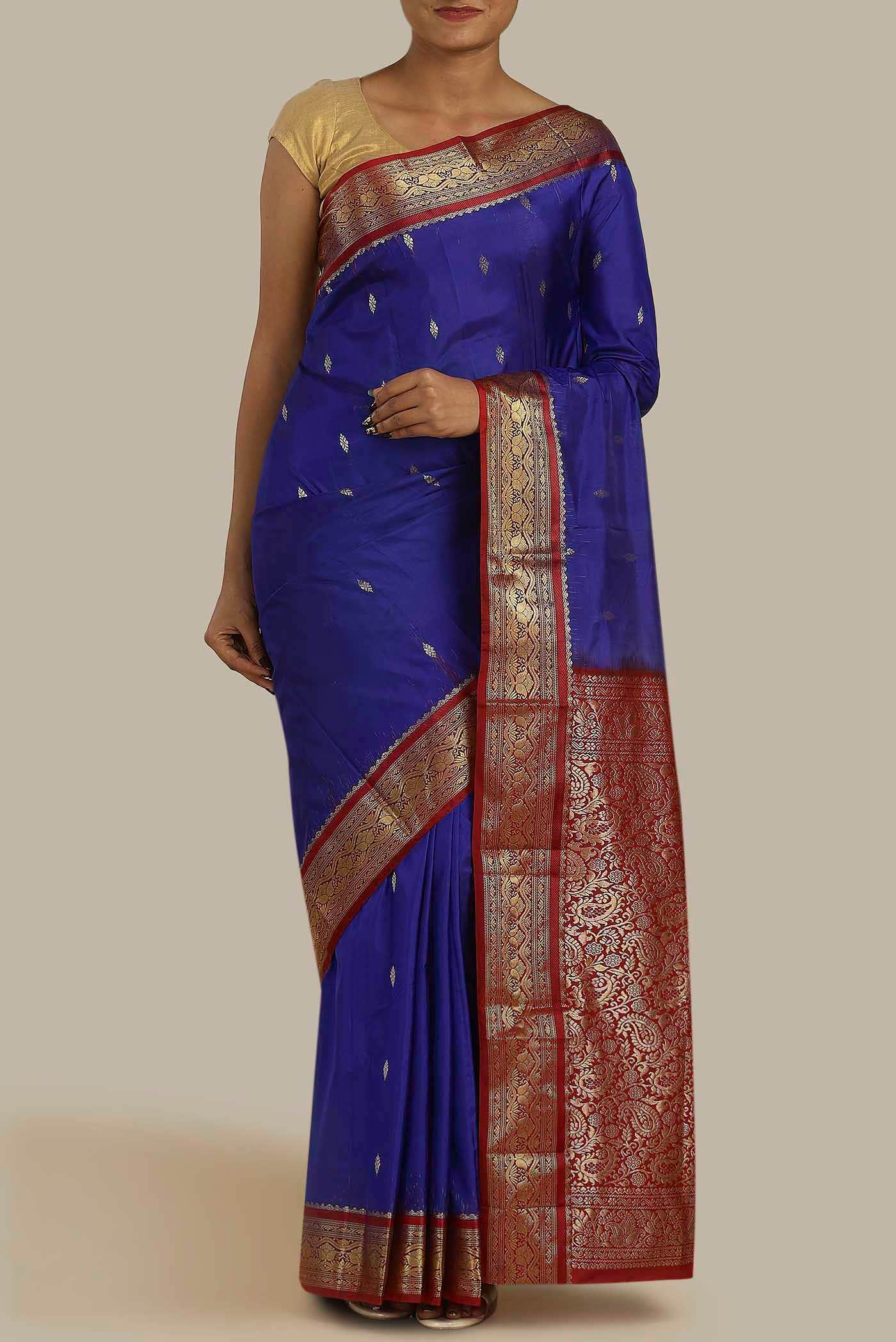 Blue Bangalore Silk Saree